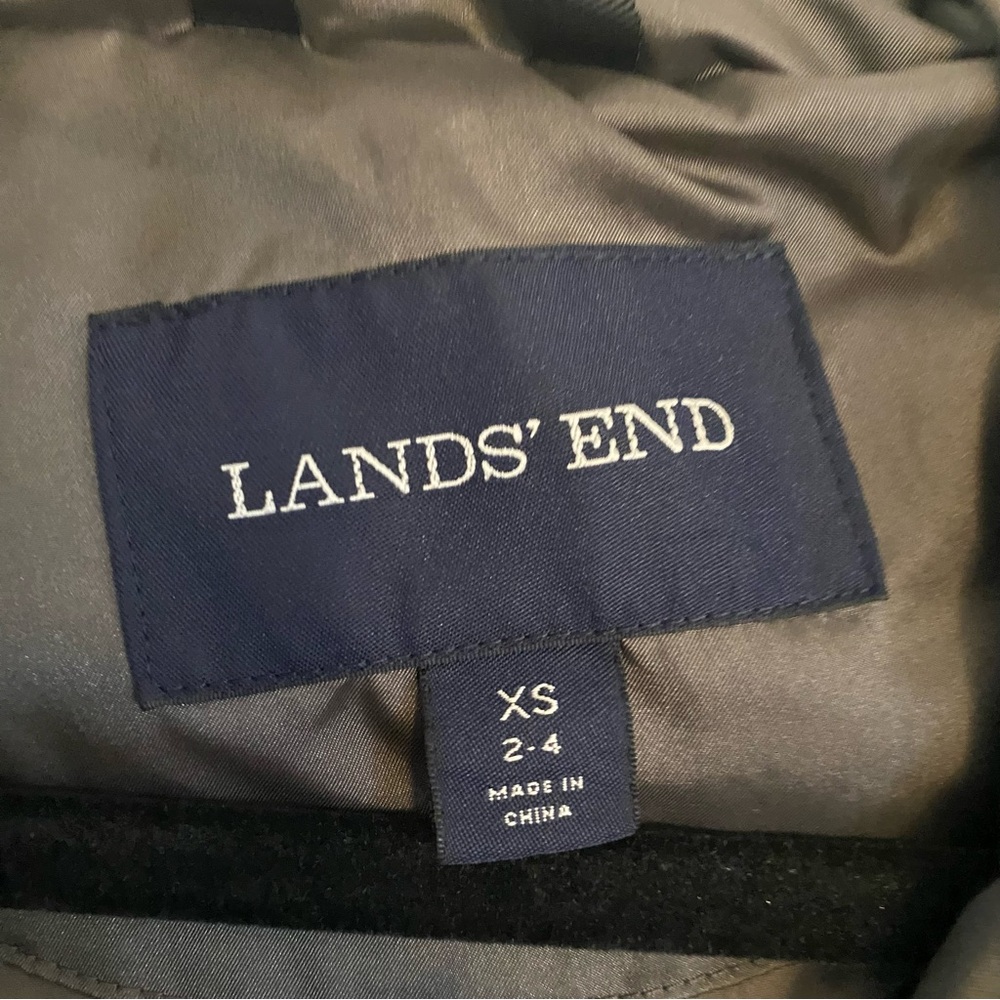 Lands' End Gray Squall Parka Down Coat with Faux Fur Trim. - Picture 7 of 7